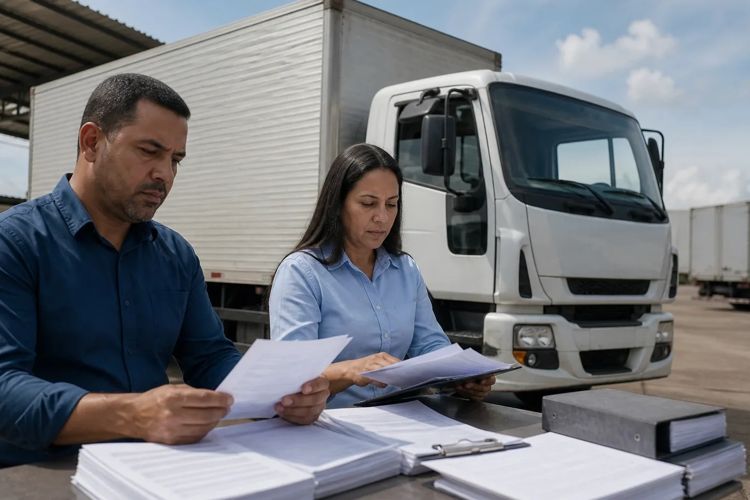 Despachante trabalhando em cadastramento na ANTT.